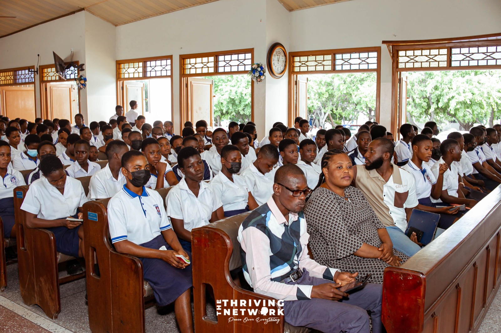Students gathered for a TTNGH mental health education programme in Tema